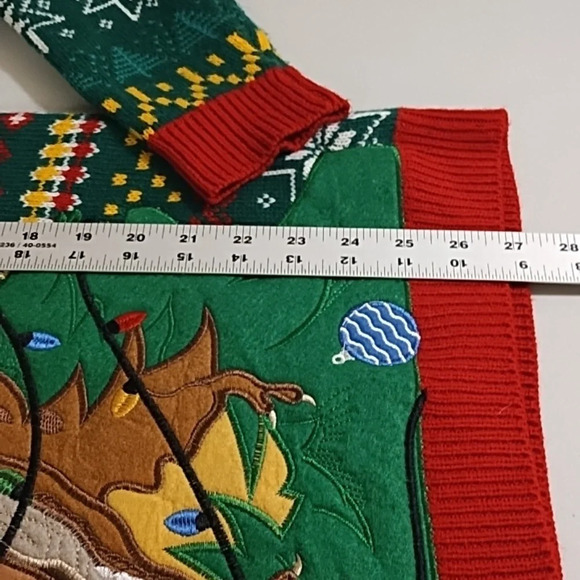 Holiday Time Ugly Dinosaur Fair Isle Sweater Small 36-36 - Picture 5 of 8